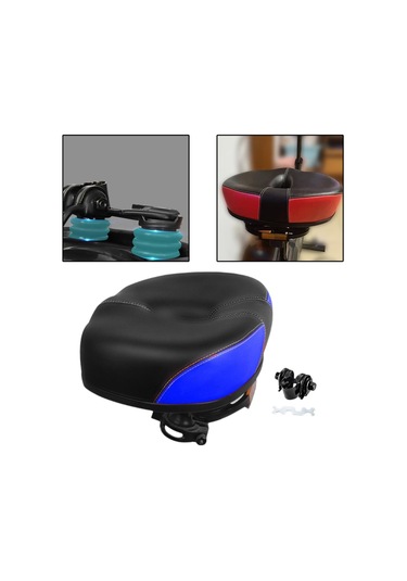 Suntek Elektrikli Bisiklet Sele Kalınlaştırılmış Siyah Mavi
