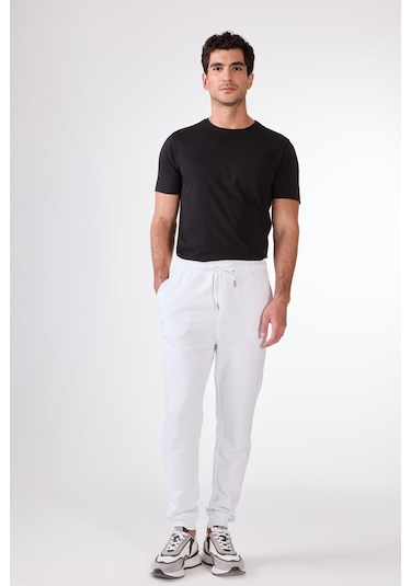 Dufy Beyaz Bisiklet Yaka Regular Fit Erkek Sweatshirt Beyaz