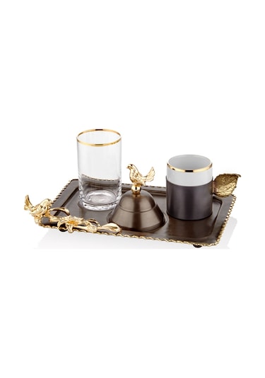 Decorium Ars 6017 Üç Gözlü Dikd.Kahve Servis 21X14Cm