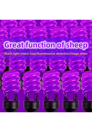 Youtek 20w Sarmal Siyah Işık Ampülü 365nm - E27 110v - Zararlı Örümcek Tutucu - Halloween Ve Tarım Kullanıma Uygun - 1 Adet