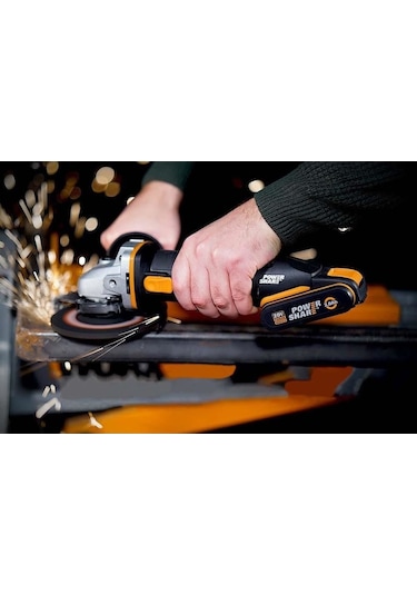 Worx WX800 20Volt 2.0 Ah. Li-ion Çift Akülü 115 MM Profesyonel Şarjlı Avuç Taşlama