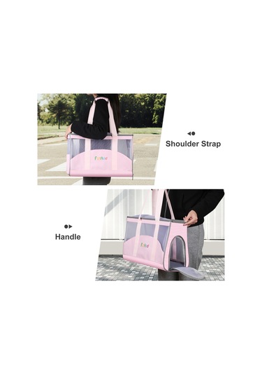 Funadd Portable Breathable Pet Bag Outdoor Shoulder Tote Bag Pembe