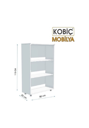Kobiç Ofis Dosya Dolabı Raflı Suntalam Dolap 80x35x115 Cm Meşe Meşe