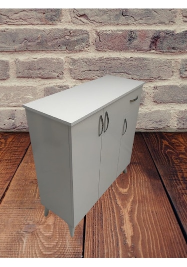 Ayakkabılık  Çok Amaç Model Parlak Beyaz Hard suntalem Demonte 5raf 1çekmece El Yapım Beyaz