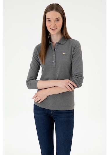 U.s. Polo Assn. Kadın Antrasit Melanj Sweatshirt 50313593-vr081 Antrasit Melanj