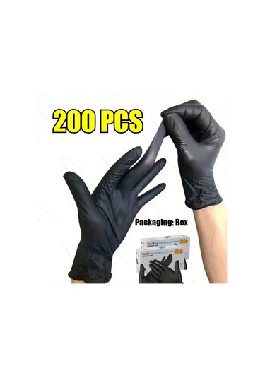 Eldiven Tek Kullanımlık Nitril Siyah Xl Lateks Eldiven Pvc