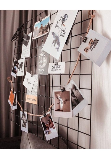 Metal Fotoğraf Askısı Tel Pano Notluk Siyah 55X75 Catchme