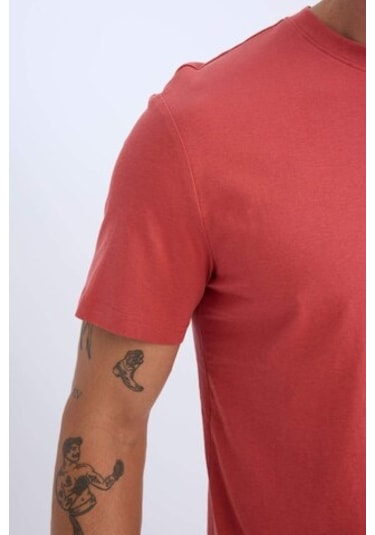 DeFacto %100 Pamuk New Regular Fit Bisiklet Yaka Basic Düz Kısa Kollu Tişört V7699AZ25SPRD33