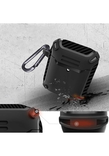 Ekılıf - Airpods 1.nesil Uyumlu - Kılıf Darbelere Karşı Dayanıklı Koruyucu Silikon Kılıf Airbag 26 - Lacivert