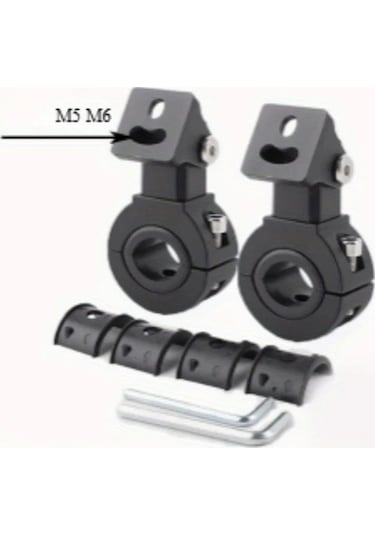 Dashanshop 2 Adet F02 Universal Elektrikli Motosiklet Spot Lambası Sabit Braketi Pil Yok