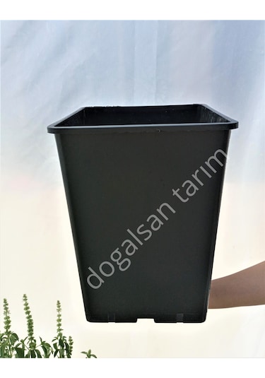 10 Adet 15 Lt Kare Üretim Saksısı Siyah Saksı Fide Saksı