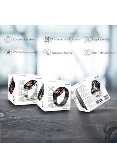 HiFuture APEX 2.04" AMOLED Ekran BT Arama IP68 Su Geçirmez Akıllı Saat (Hifuture Türkiye Garantili)