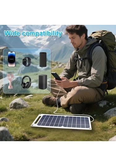 Xuweiwei 1 Takım Güneş Enerjili Şarj Paneli 14.48x29.97 Cm Taşınabilir Usb Şarj Cihazı Kampçılık Karavan Telefon Power Bank Fan El Feneri Ip44