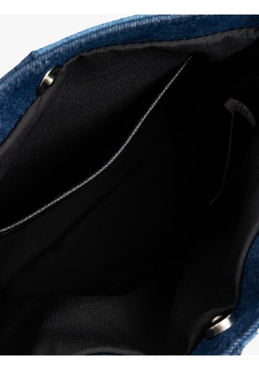 Koton Saplı Fermuarlı Renk Bloklu Denim Tote Çanta Multıcolor 5sak30061aa Mavi