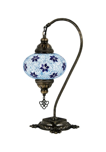 El Yapımı Dekoratif Sevgililer Günü Hediyesi Mozaik Lamba Mavi