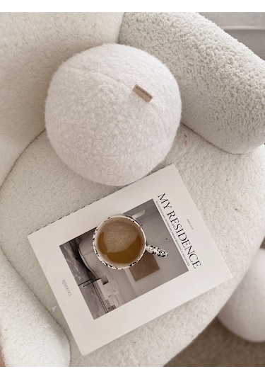 Teddy Top Yastık Naturel Beyaz Beyaz