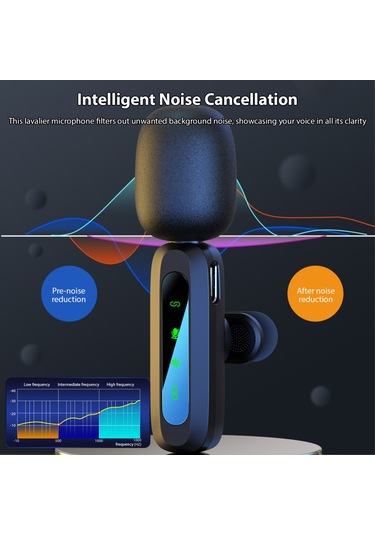 Mufunye Kablosuz Yaka Mikrofonu Sistemi Çift Mikrofon Gürültü Azaltma Kablosuz İletim Hafif Tak Ve Çalıştır F