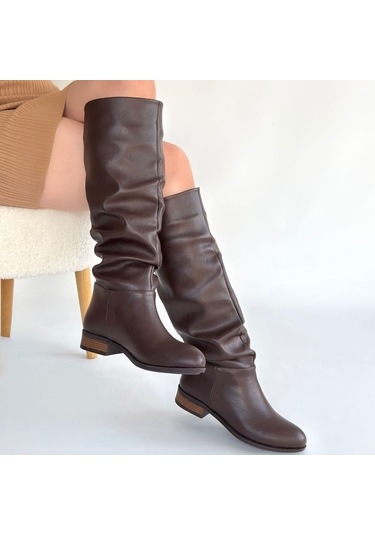 Winda Kahverengi Cilt Körüklü Çizme Kahverengi