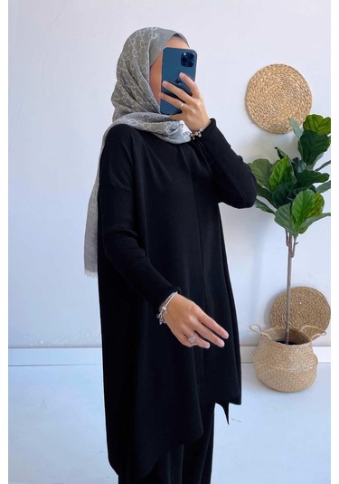 Mira Merserize Tunik - Siyah Siyah