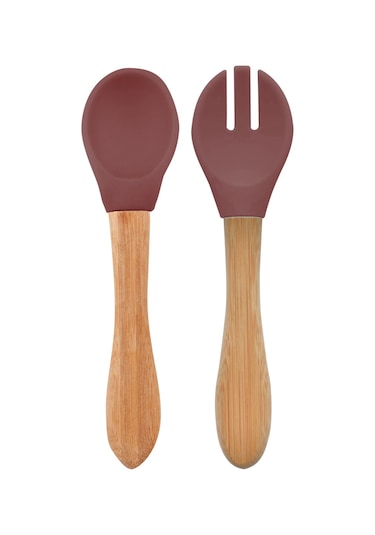 Oioi Mama Kaşığı + Çatal Velvet Rose Pembe