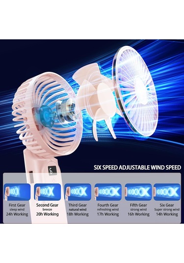 Honmex Kolle Takılabilir Elden Fırın - Usb Şarjlı, 4000mah Batarya, 6 Rüzgar Hızı, Sessiz Çalışma, Pembe