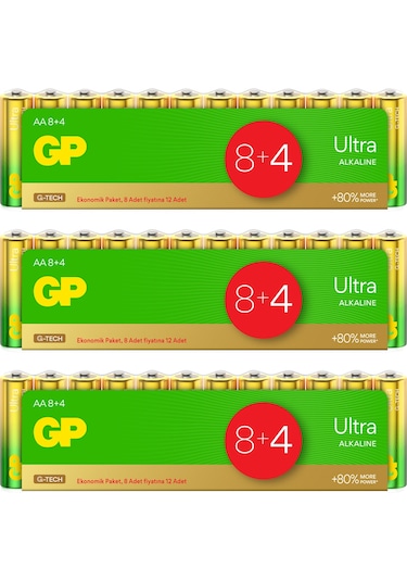 G-Tech Ultra Alkalin Kalem LR6 - AA Boy 1.5V Pil 36 Adet