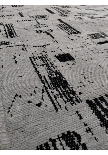 Çam Halı Bodrum Bdr 113 Gri Özel Latex Kaymaz Tabanlı Kilim