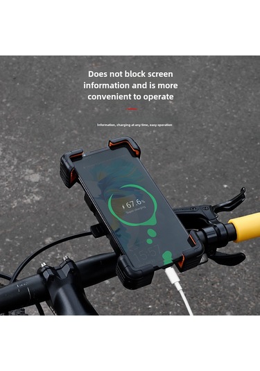 Geeroyoo Eslnf Siyah Geri Görüş Aynası Tipi Bisiklet Telefon Tutucu - Dört Pençe Sabitleme, Sarsıntı Engelleme, Gps Ve Yemek Teslimi İçin