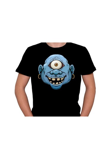 Cartoon Monster Face Yaratık Tek Gözlü Tişört Unisex T-shirt 001
