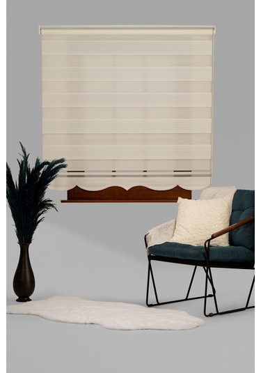 Blind-x Beyaz Geniş Plise Stor Zebra Perde Balkon Perdesi, Oturma Odası Perdesi Alüminyum Dayanıklı Kasa