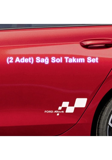 2 Adet Ford Focus Sticker - Kapı Altı Sticker - 20cm X 8cm - Beyaz