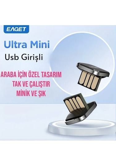 Eaget 32gb.minik Usb Flash Bellek Metal Şık Araç İçin Mükemmel