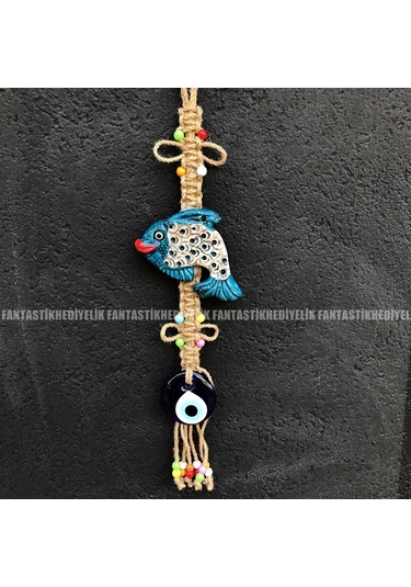 Balık Nazar Boncuk Seramik Bahçe Balkon Kapı Duvar Süs Sarkaç (387071413)