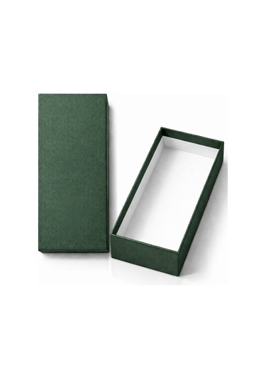 Lüks Kapaklı Hediye Kutusu 21x8x3 Cm Yeşil Düz
