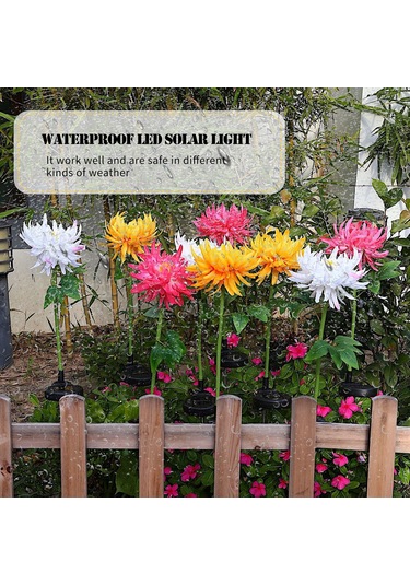 Dofolink Otomatik Aydınlatma Sarı Gül Şekilli Güneş Enerjili Bahçe Lambası - Ip44 Su Geçirmez, Kolay Kurulum Sarı