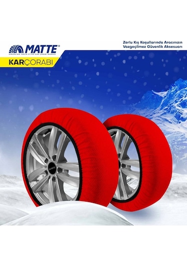 Matte Active Series Oto Araba Lastik Anti Patinaj Kar Çorabı Kırmızı Small 2