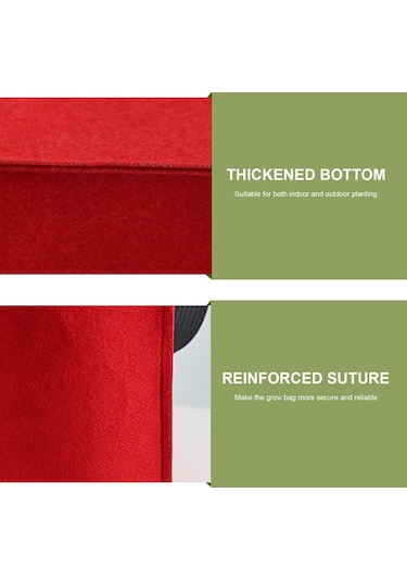 Jeehugo Mavi Dikdörtgen Felt Bitki Yetiştirme Çanta, 40x30x20cm, İç/ Dış Kullanım, Kök Solunum & İyi Drainedür, Bahçe Ve Ev Bitkileri İçin