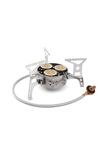 Ebitda 9000w Yüksek Güç Kamp Ocağı, Taşınabilir 3 Çekirdekli, Çelik Kafes, Rüzgar Geçirmez, Gümüş Renk, Kamp Ve Dış Mekan Pişirme İçin Gümüş