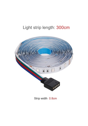 Honmex 300cm 5v Usb Rgb 3528 Led Işık Şeridi, Infrared Kumanda İle Tv Arka Fonu Aydınlatması Su Geçirmez Değil Diğer