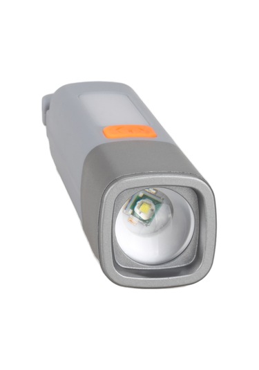 Usb Şarjlı El Feneri 800 Lümen Kamp Lambası Yan Led Özellikli Klipsli Gri