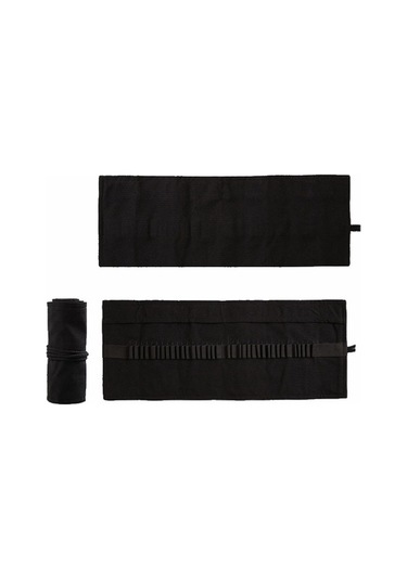 Willowhaven 2 Adet Saf Siyah Tuval Rulo Kalem Çantası, 36 Delik, Büyük Kapasiteli, Kroki Renkli, Erkek/kız Çok Renkli