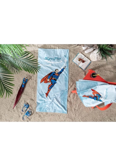Özdilek Superman Hero Lisanslı Kadife Plaj Havlusu 60x120 Cm Mint