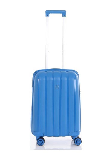 Mçs Bavul Orta Ve Kabin 2li Set Kırılmaz Silikon Valiz V305 Saksmavi Çok Renkli