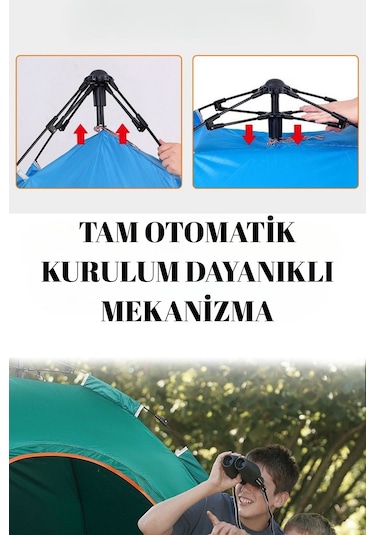 6 Kişilik Tam Otomatik Kurulum Kamp Çadırı 220 X 250 X 160 Cm