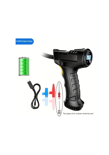 Xuweiwei Dy Lm 120w Kablosuz Tasinabilir Hava Kompresoru 150psı Dijital Ekran Usb Sarj Arabalar Motosikletler Icin