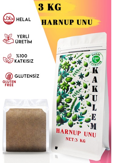Kakulem Glutensiz Keçiboynuzu Tozu Unu Harnup 3 Kg