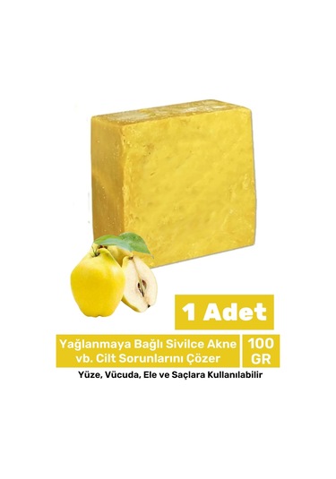 %100 Doğal Güzel Kokulu El Yüz Saç Vücut Cilt Orijinal Bitkisel Ayva Çekirdeği Sabunu 100g - 1 Adet