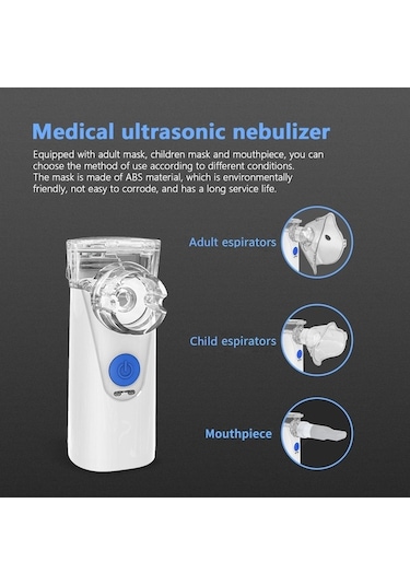 Novahub Çocuk Ve Yetişkinler İçin Mufunye Taşınabilir Sessiz Etkili Ultrasonik Nebulizatör Beyaz