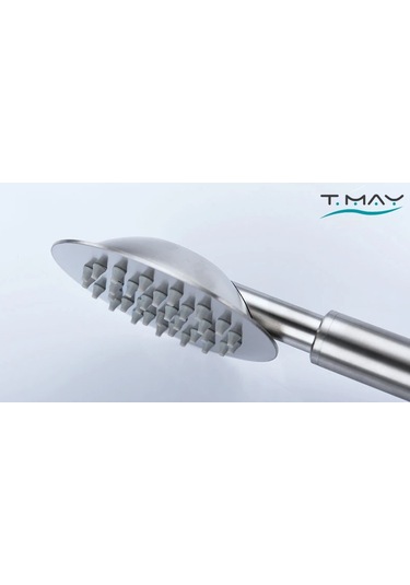 T-may Sardes Mat İnox Lüks Mafsallı Duş Seti Üst Takımı Krom