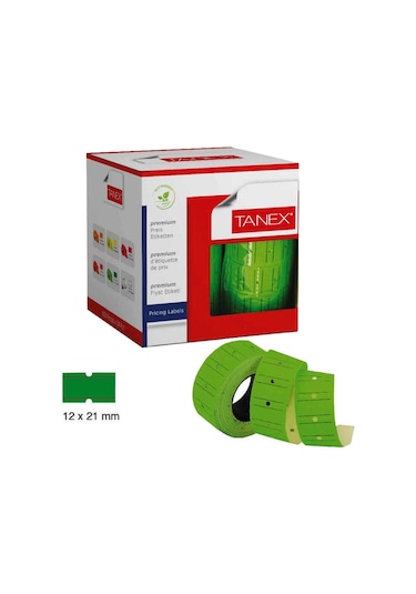 Tanex 12x21 Motex Çizgili Flo Yeşil Etiket 800 Adet Diğer